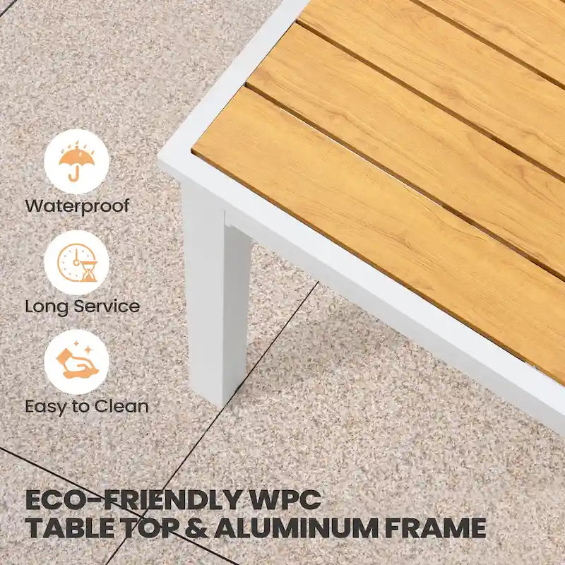Pellebant Outdoor Aluminum Dining Table Patio Extension Table - 83.1 / 63.2 (L) x 33.66 W x 30.51 H