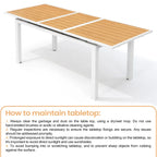 Pellebant Outdoor Aluminum Dining Table Patio Extension Table - 83.1 / 63.2 (L) x 33.66 W x 30.51 H