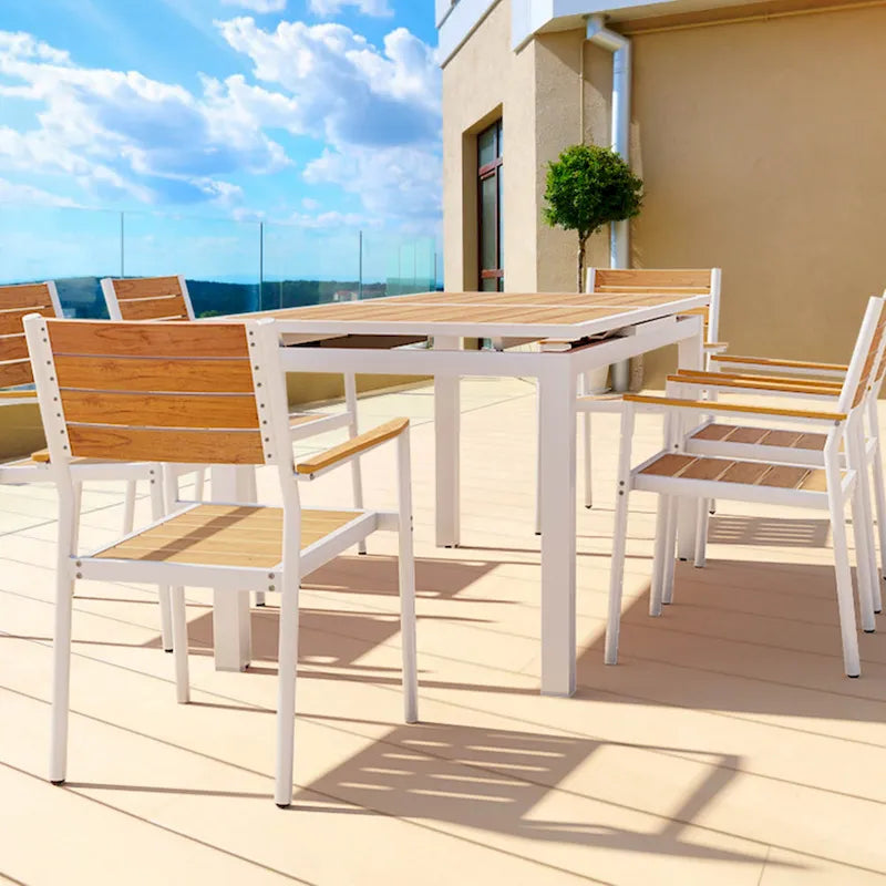 Pellebant Outdoor Aluminum Dining Table Patio Extension Table - 83.1 / 63.2 (L) x 33.66 W x 30.51 H