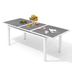 Pellebant Outdoor Aluminum Dining Table Patio Extension Table - 83.1 / 63.2 (L) x 33.66 W x 30.51 H