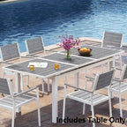 Pellebant Outdoor Aluminum Dining Table Patio Extension Table - 83.1 / 63.2 (L) x 33.66 W x 30.51 H
