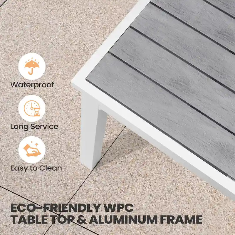 Pellebant Outdoor Aluminum Dining Table Patio Extension Table - 83.1 / 63.2 (L) x 33.66 W x 30.51 H