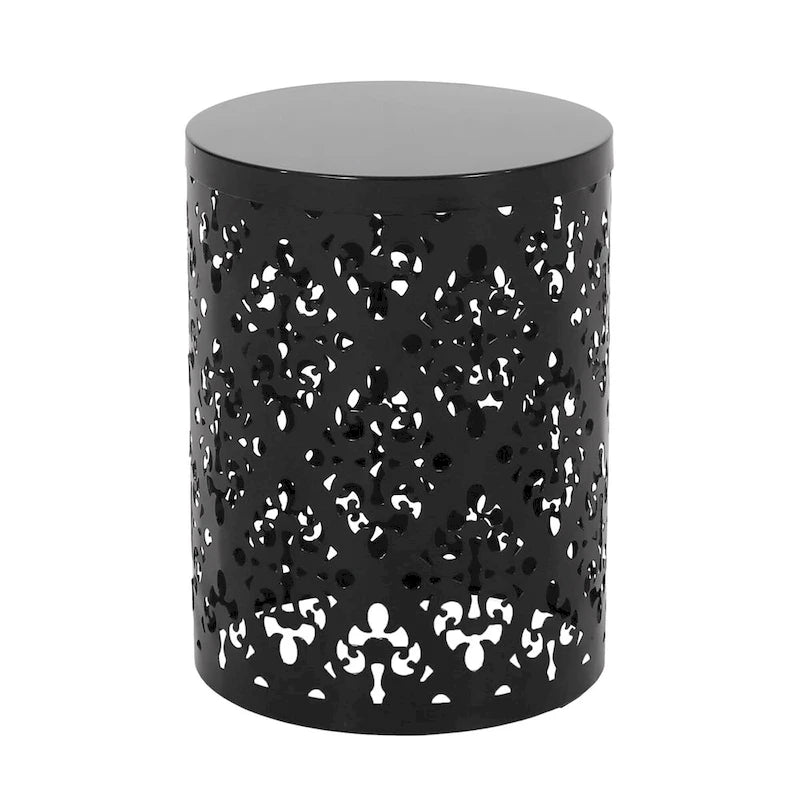 Metal end Table Outdoor Side Table for Patio,Concrete Side Table Tree Stump Side Table,Garden Stool Side Table