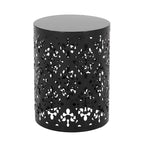 Metal end Table Outdoor Side Table for Patio,Concrete Side Table Tree Stump Side Table,Garden Stool Side Table
