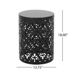 Metal end Table Outdoor Side Table for Patio,Concrete Side Table Tree Stump Side Table,Garden Stool Side Table