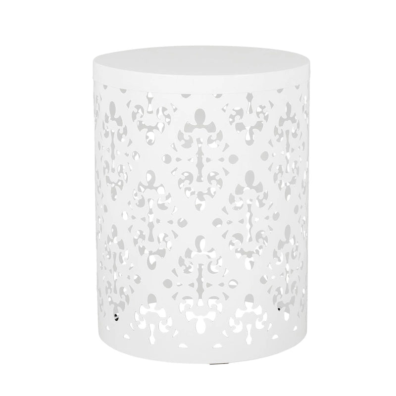 Metal end Table Outdoor Side Table for Patio,Concrete Side Table Tree Stump Side Table,Garden Stool Side Table