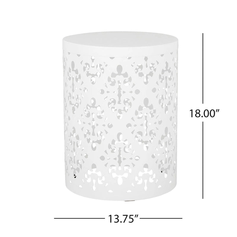 Metal end Table Outdoor Side Table for Patio,Concrete Side Table Tree Stump Side Table,Garden Stool Side Table