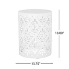 Metal end Table Outdoor Side Table for Patio,Concrete Side Table Tree Stump Side Table,Garden Stool Side Table