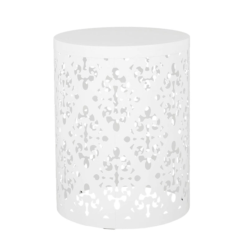 Metal end Table Outdoor Side Table for Patio,Concrete Side Table Tree Stump Side Table,Garden Stool Side Table