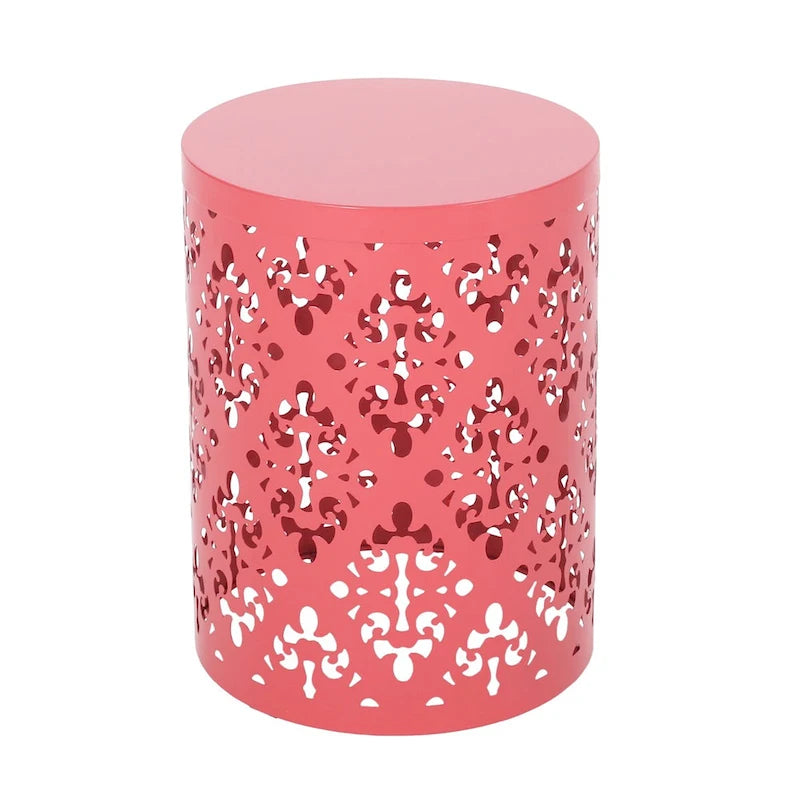 Metal end Table Outdoor Side Table for Patio,Concrete Side Table Tree Stump Side Table,Garden Stool Side Table