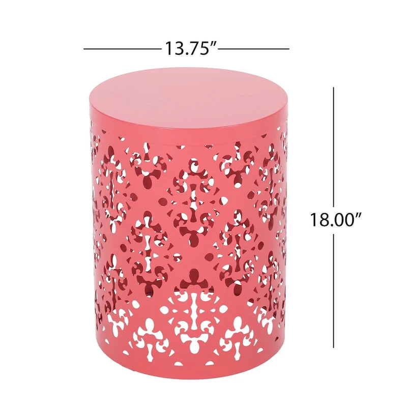 Metal end Table Outdoor Side Table for Patio,Concrete Side Table Tree Stump Side Table,Garden Stool Side Table