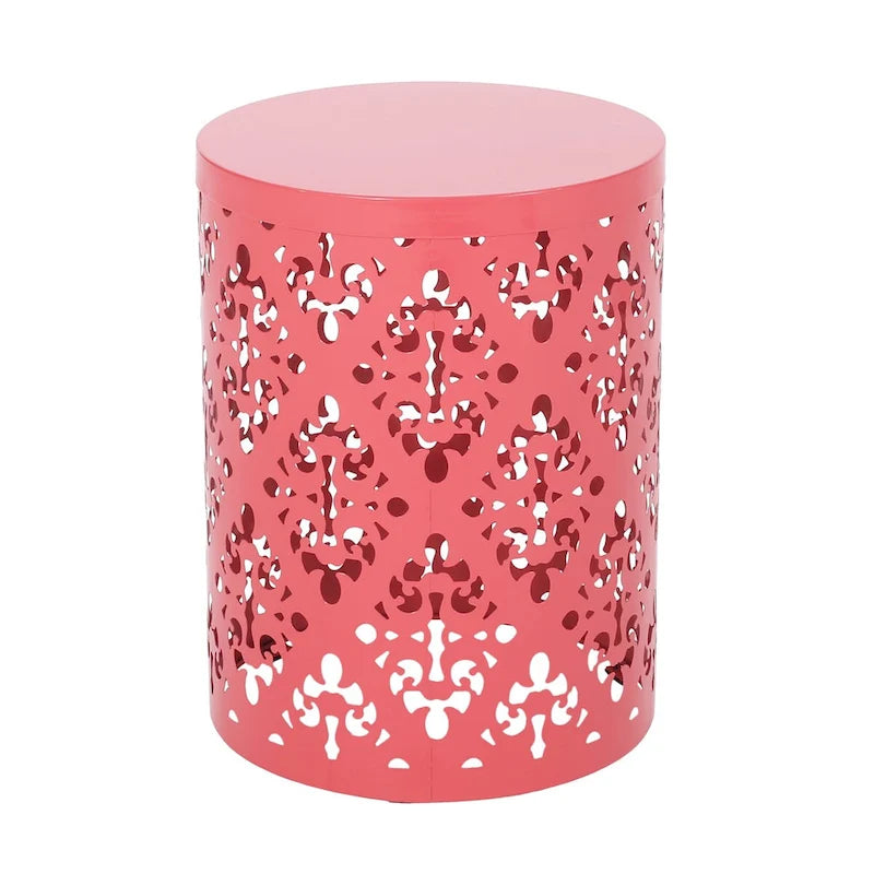 Metal end Table Outdoor Side Table for Patio,Concrete Side Table Tree Stump Side Table,Garden Stool Side Table