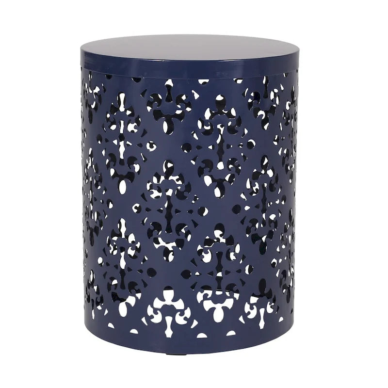 Metal end Table Outdoor Side Table for Patio,Concrete Side Table Tree Stump Side Table,Garden Stool Side Table
