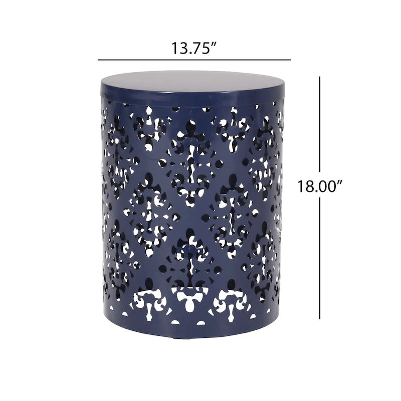 Metal end Table Outdoor Side Table for Patio,Concrete Side Table Tree Stump Side Table,Garden Stool Side Table