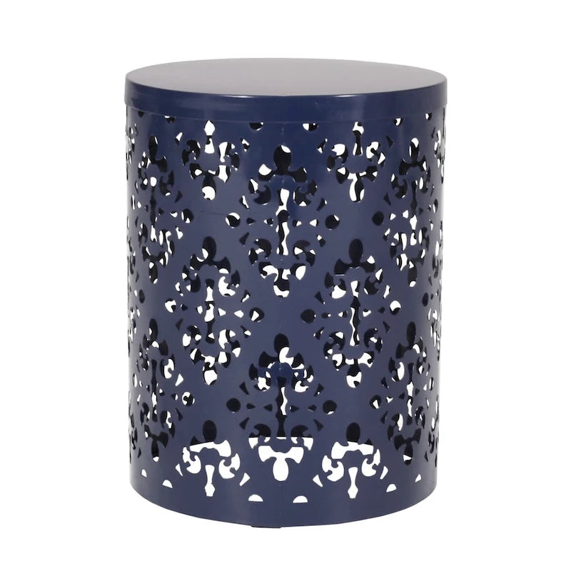 Metal end Table Outdoor Side Table for Patio,Concrete Side Table Tree Stump Side Table,Garden Stool Side Table
