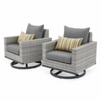 Milo Gray 7 Piece Sunbrella Outdoor Patio Motion Fire Set