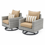 Milo Gray 7 Piece Sunbrella Outdoor Patio Motion Fire Set