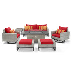 Milo Gray 7 Piece Sunbrella Outdoor Patio Motion Fire Set