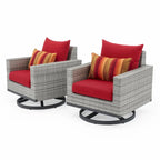Milo Gray 7 Piece Sunbrella Outdoor Patio Motion Fire Set