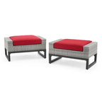 Milo Gray 7 Piece Sunbrella Outdoor Patio Motion Fire Set