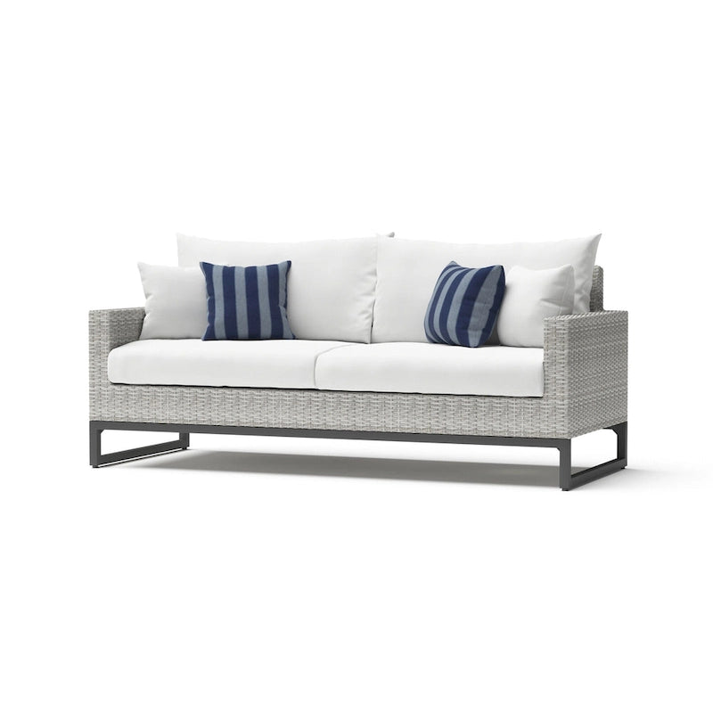 Milo Gray 7 Piece Sunbrella Outdoor Patio Motion Fire Set