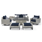 Milo Gray 7 Piece Sunbrella Outdoor Patio Motion Fire Set