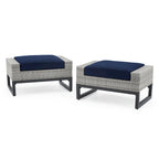 Milo Gray 7 Piece Sunbrella Outdoor Patio Motion Fire Set