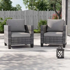 LIVOOSUN 2Pcs Outdoor Seating Sets Patio Grey Rattan Furniture Chair