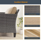 LIVOOSUN 2Pcs Outdoor Seating Sets Patio Grey Rattan Furniture Chair