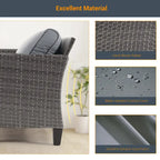 LIVOOSUN 2Pcs Outdoor Seating Sets Patio Grey Rattan Furniture Chair
