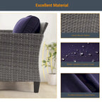 LIVOOSUN 2Pcs Outdoor Seating Sets Patio Grey Rattan Furniture Chair