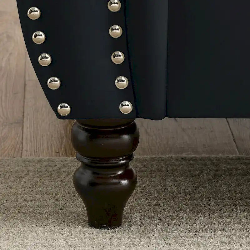 Chesterfield Sofa Black Velvet for Living Room