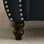 Chesterfield Sofa Black Velvet for Living Room