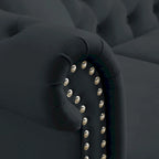 Chesterfield Sofa Black Velvet for Living Room