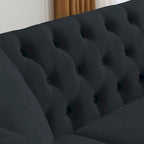 Chesterfield Sofa Black Velvet for Living Room