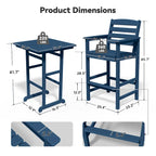 Plastic Tall adirondack Chair Set Of 5-Piece Patio Conversation Set