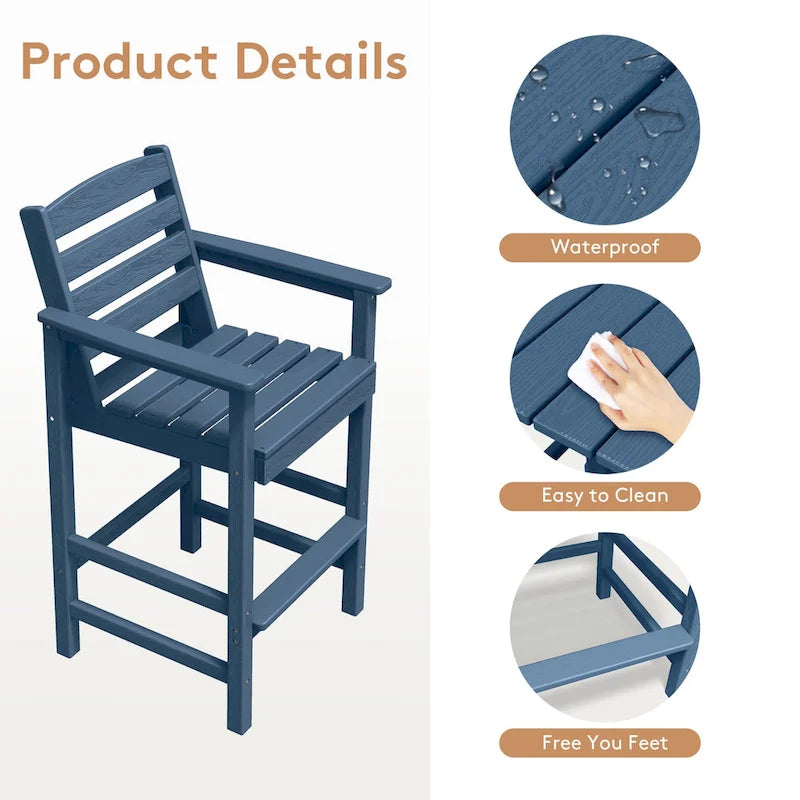 Plastic Tall adirondack Chair Set Of 5-Piece Patio Conversation Set