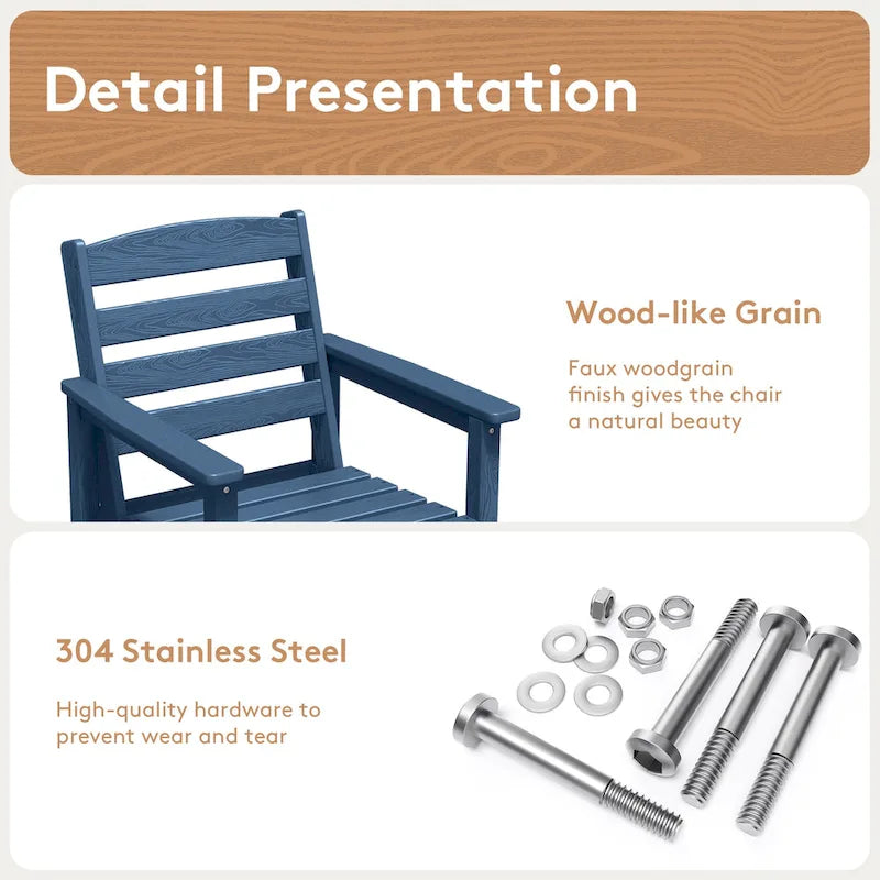 Plastic Tall adirondack Chair Set Of 5-Piece Patio Conversation Set