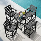 Plastic Tall adirondack Chair Set Of 5-Piece Patio Conversation Set