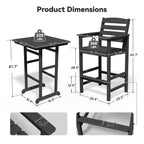 Plastic Tall adirondack Chair Set Of 5-Piece Patio Conversation Set