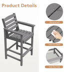 Plastic Tall adirondack Chair Set Of 5-Piece Patio Conversation Set