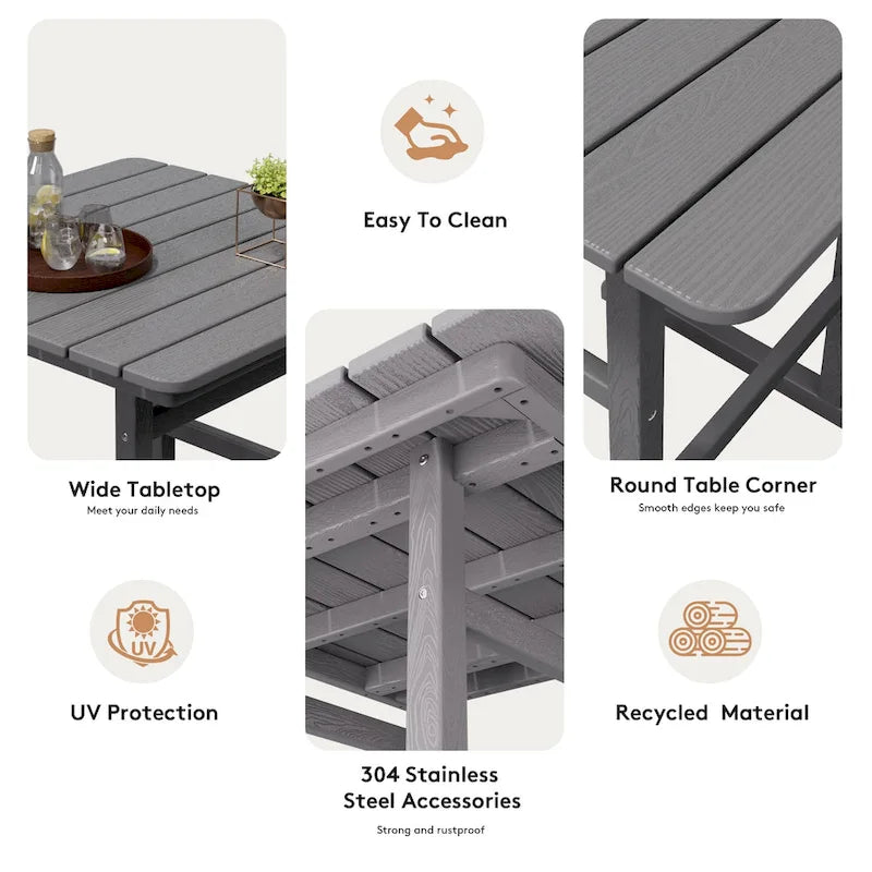 Plastic Tall adirondack Chair Set Of 5-Piece Patio Conversation Set