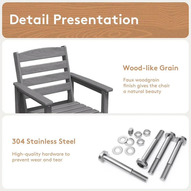 Plastic Tall adirondack Chair Set Of 5-Piece Patio Conversation Set