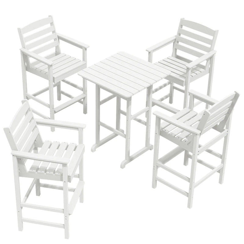 Plastic Tall adirondack Chair Set Of 5-Piece Patio Conversation Set