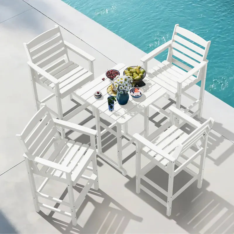 Plastic Tall adirondack Chair Set Of 5-Piece Patio Conversation Set