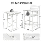 Plastic Tall adirondack Chair Set Of 5-Piece Patio Conversation Set