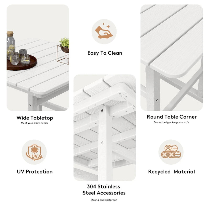 Plastic Tall adirondack Chair Set Of 5-Piece Patio Conversation Set