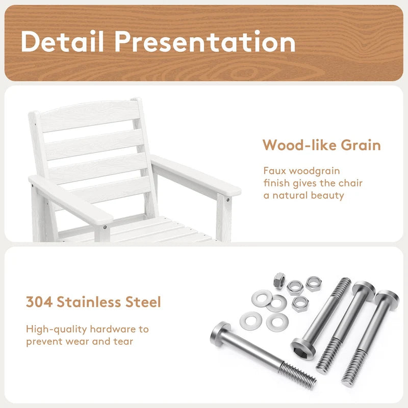 Plastic Tall adirondack Chair Set Of 5-Piece Patio Conversation Set