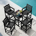 Plastic Tall adirondack Chair Set Of 5-Piece Patio Conversation Set