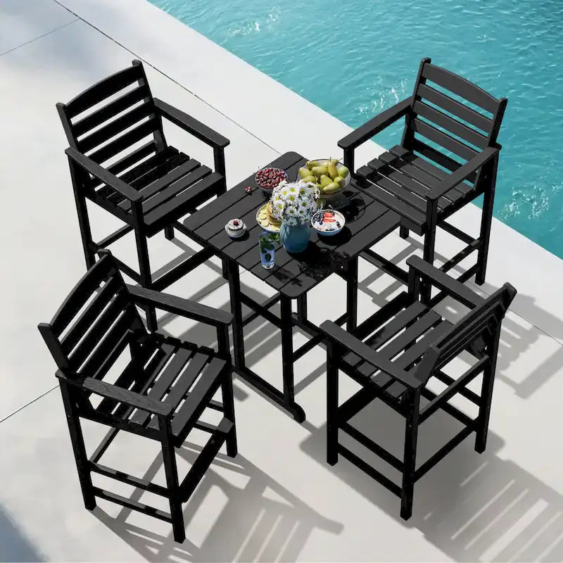 Plastic Tall adirondack Chair Set Of 5-Piece Patio Conversation Set